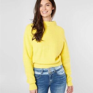 Free People Bright Yellow Turtleneck Sweater